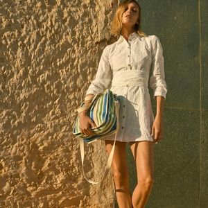Zara NWT Embroidery white Mini Dress